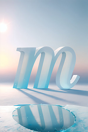 冰块字母3D立体艺术字