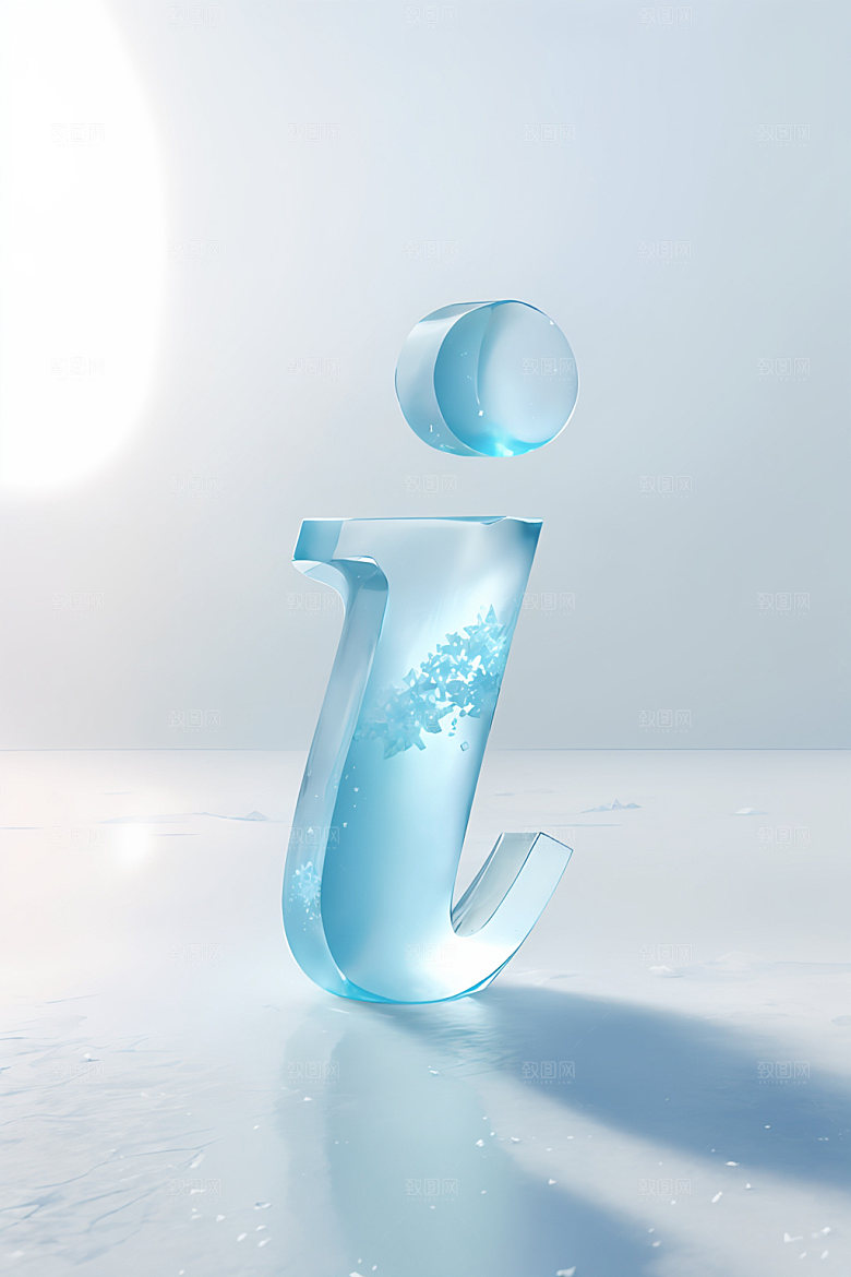 冰块字母玻璃3D艺术字