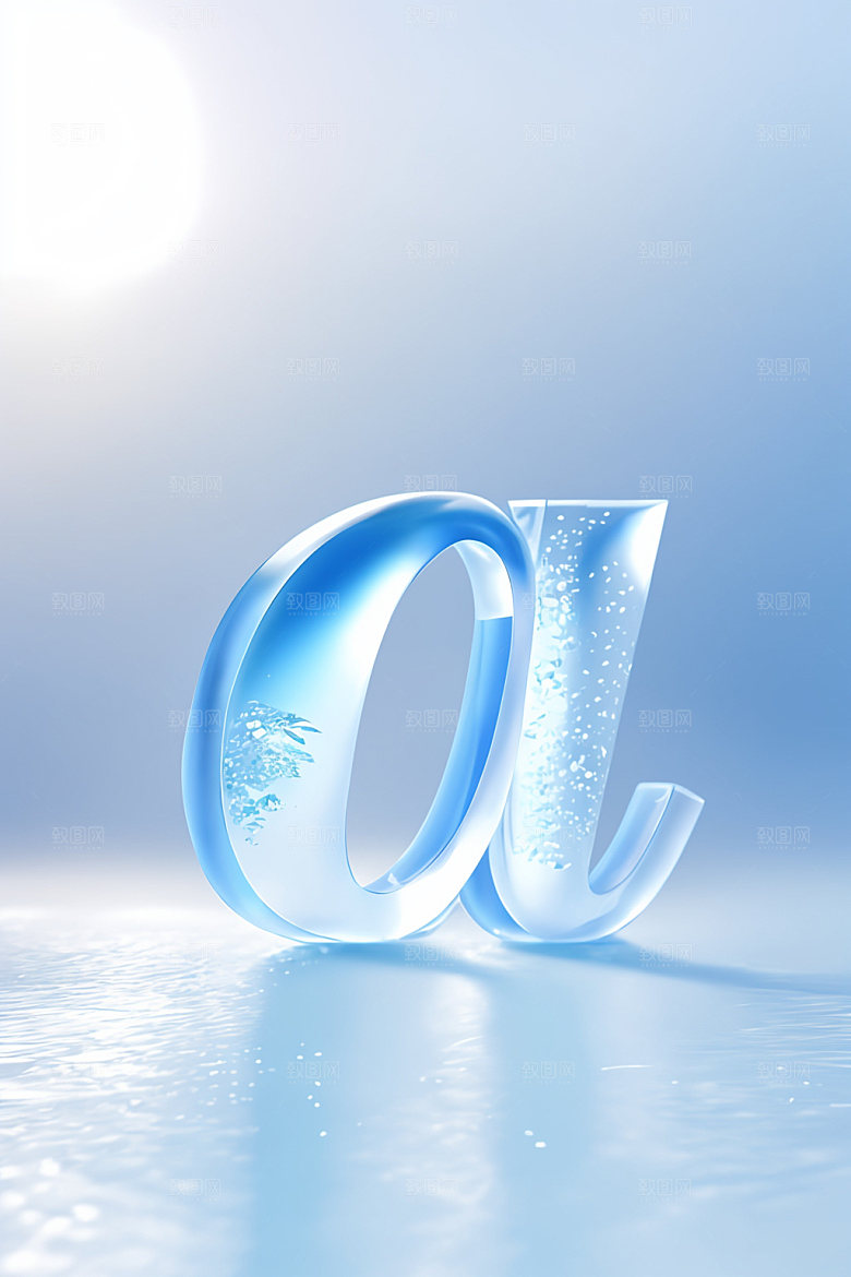 冰块字母3D立体艺术字