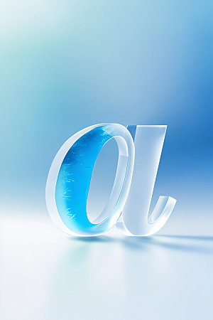 冰块字母清爽3D艺术字
