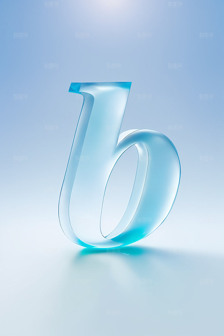 冰块字母质感英文艺术字