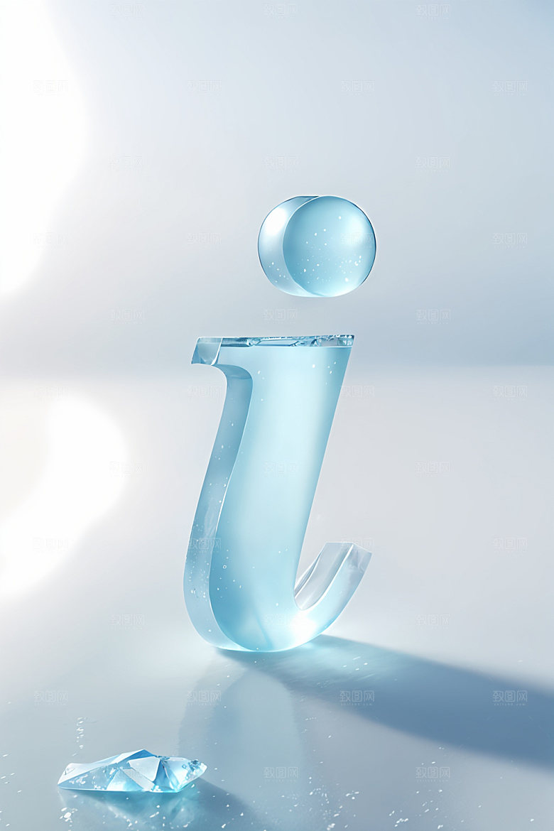 冰块字母通透质感艺术字