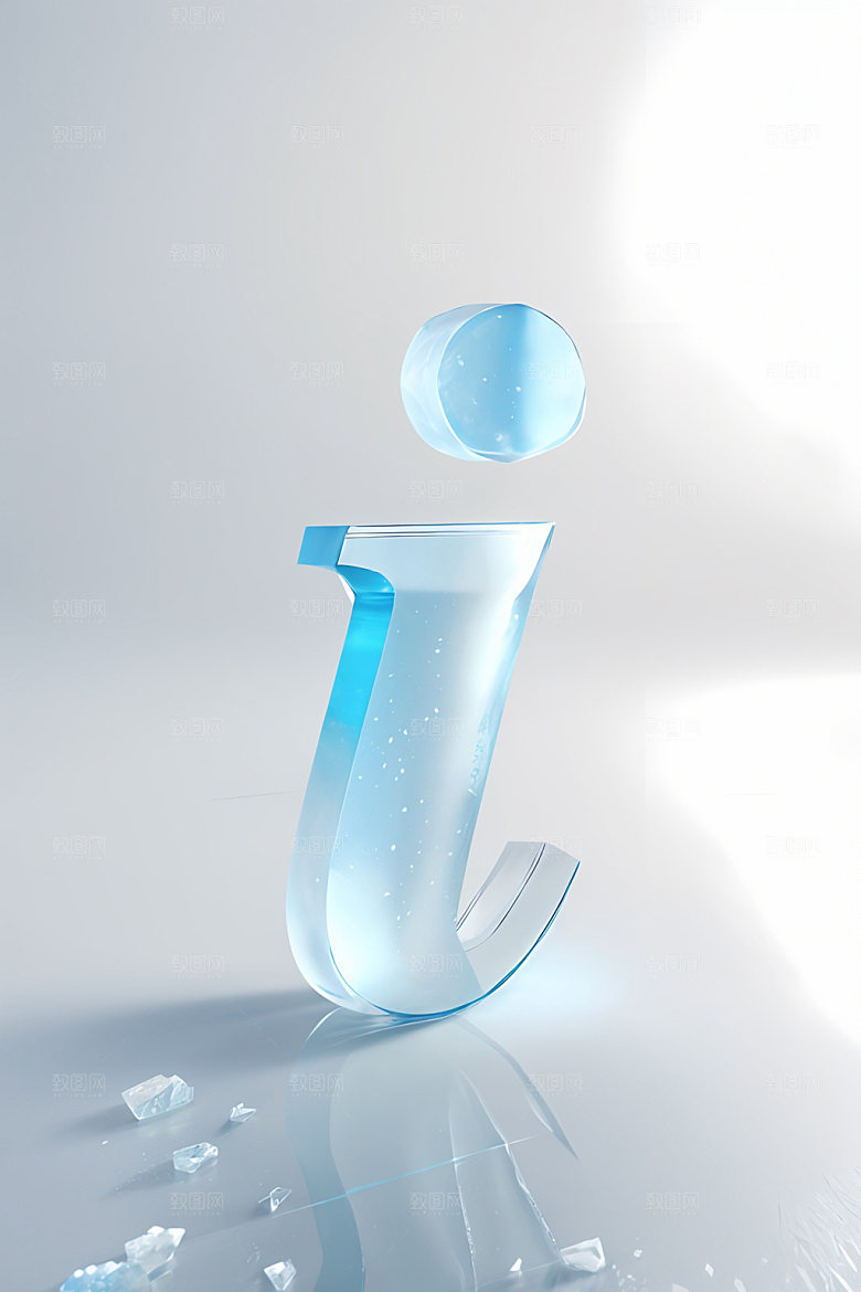 冰块字母立体晶莹剔透艺术字