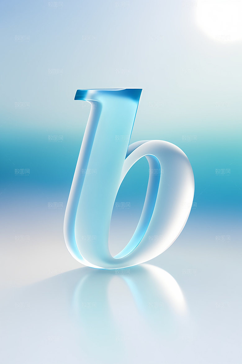 冰块字母3D玻璃艺术字