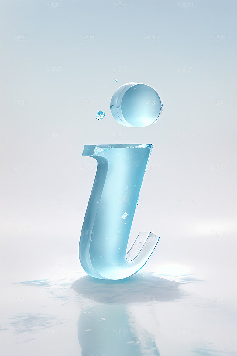 冰块字母立体晶莹剔透艺术字