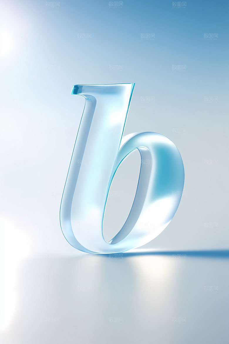 冰块字母清爽立体艺术字