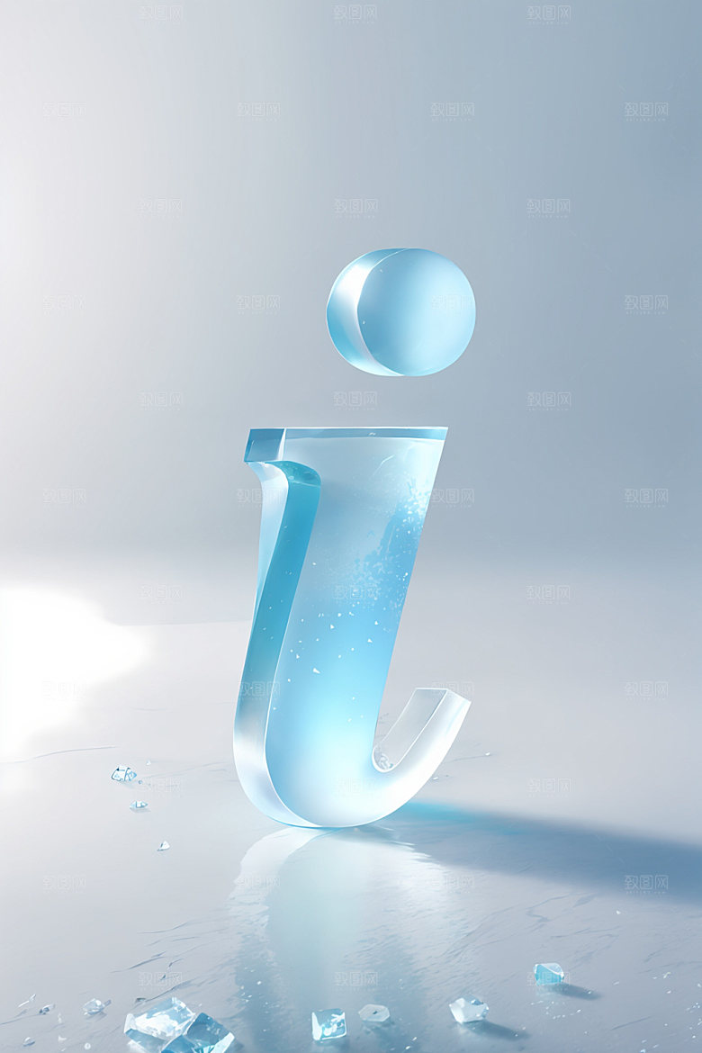 冰块字母质感英文艺术字