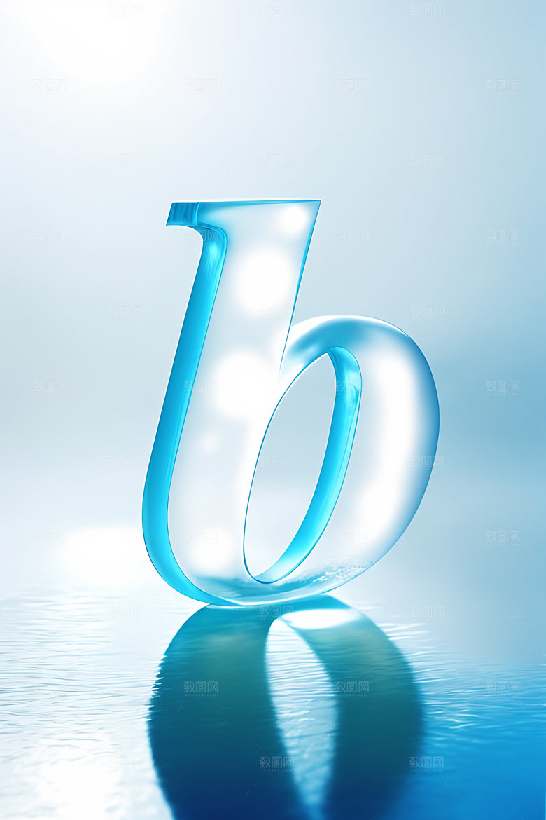 冰块字母清爽质感艺术字