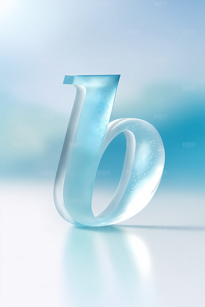 冰块字母玻璃透明艺术字