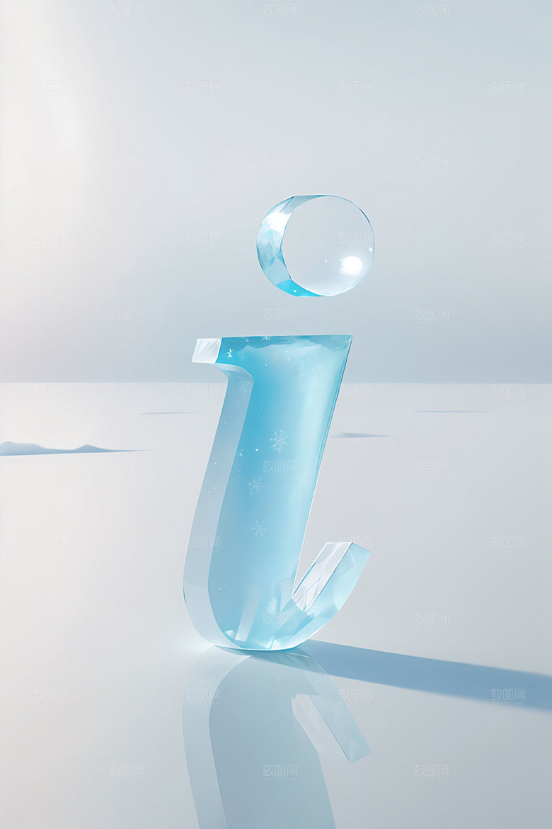 冰块字母3D英文艺术字