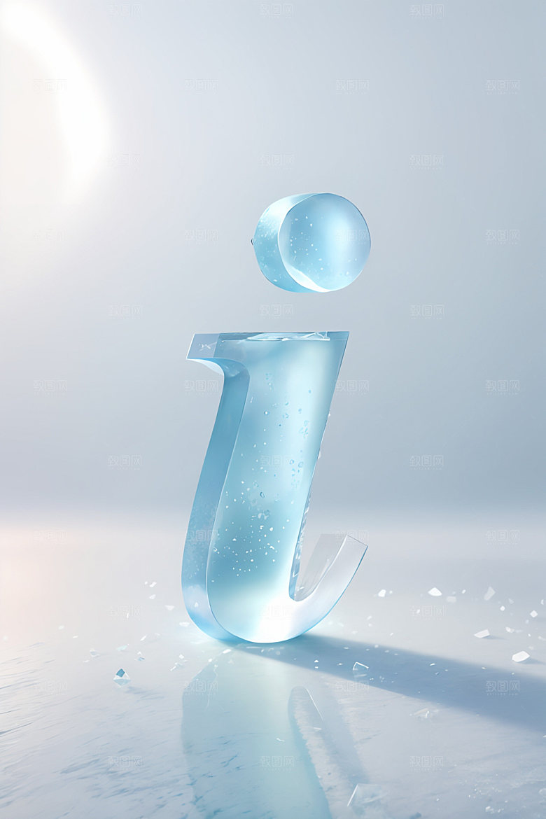 冰块字母玻璃英文艺术字
