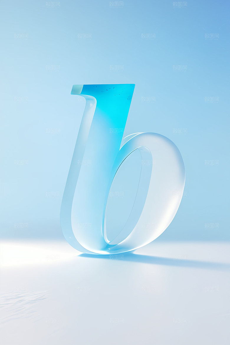 冰块字母立体英文艺术字