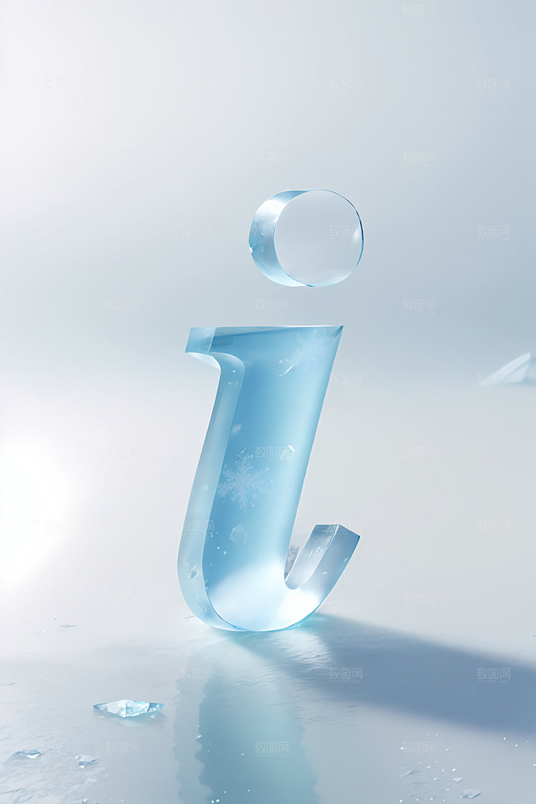 冰块字母玻璃3D艺术字
