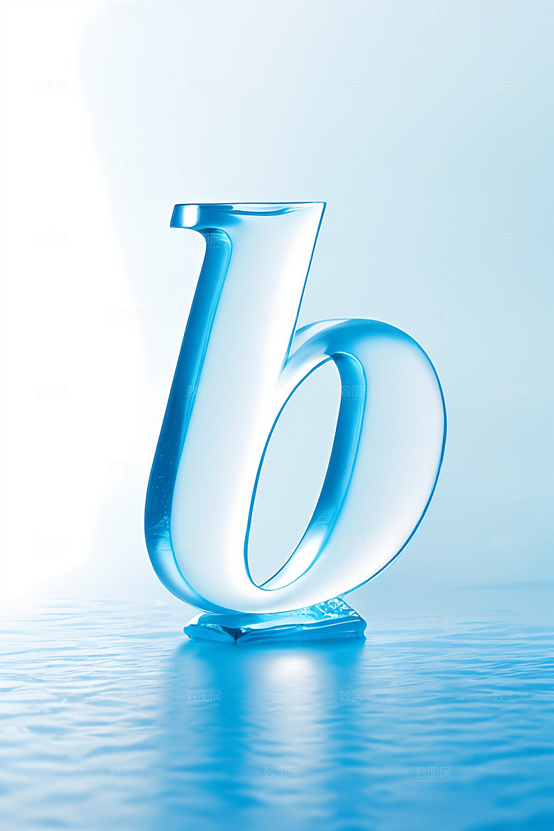 冰块字母通透英文艺术字