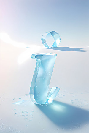 冰块字母质感玻璃艺术字