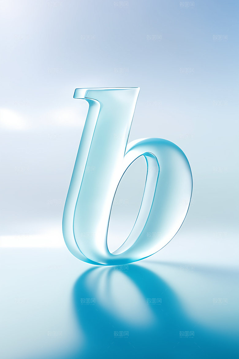 冰块字母英文3D艺术字