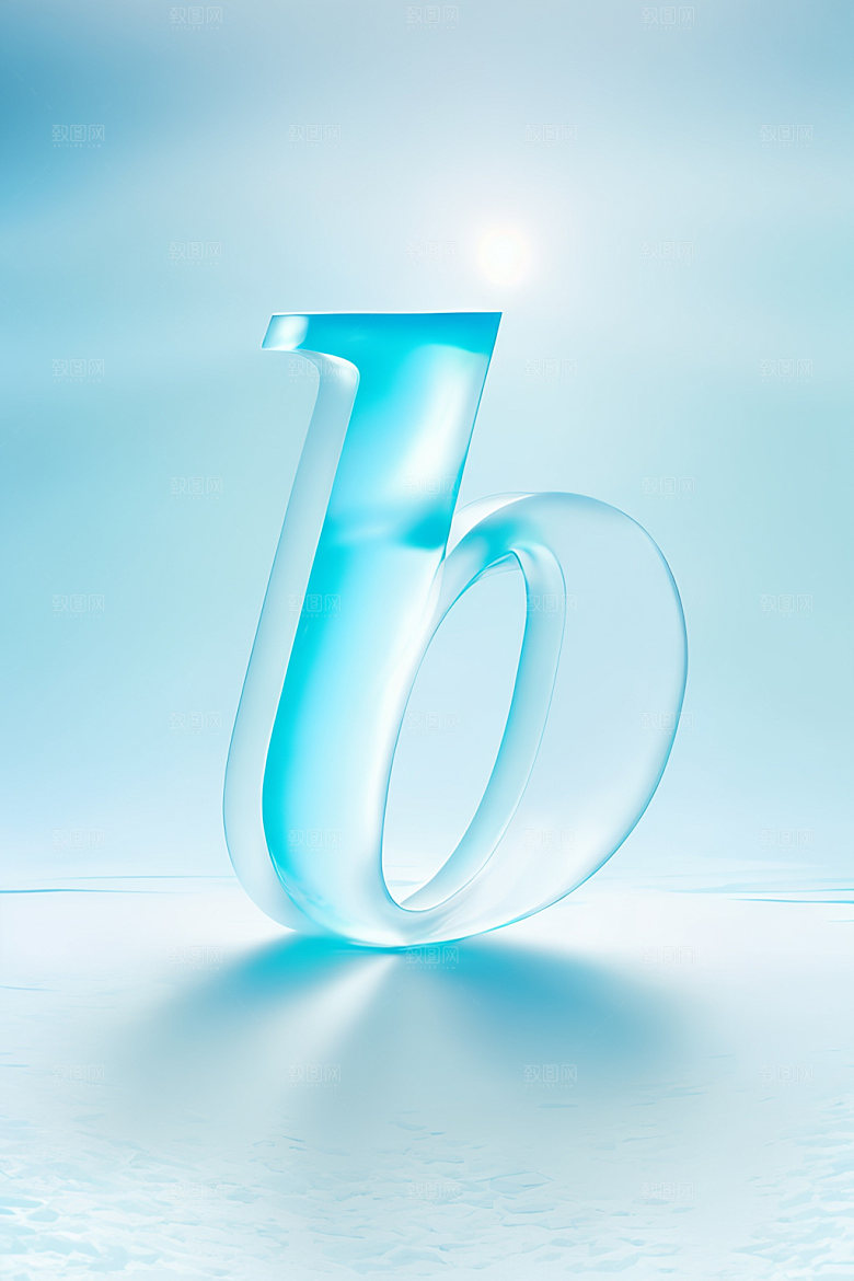 冰块字母3D英文艺术字