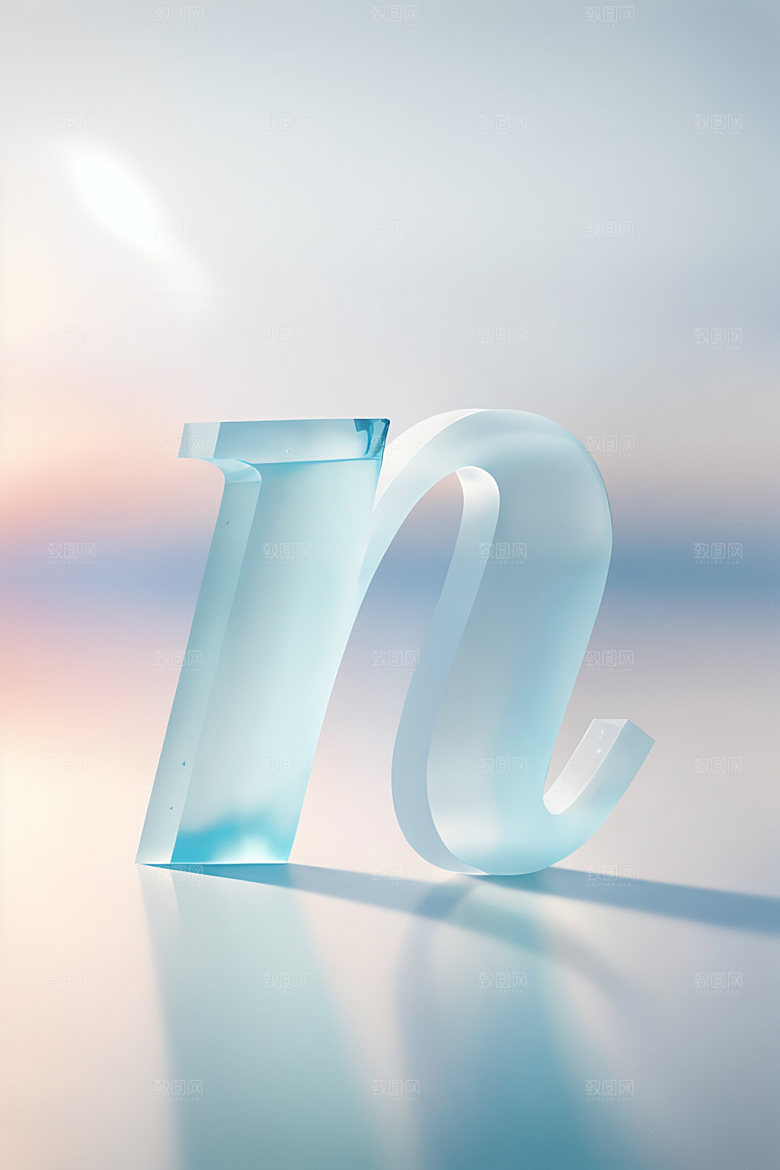 冰块字母立体创意艺术字