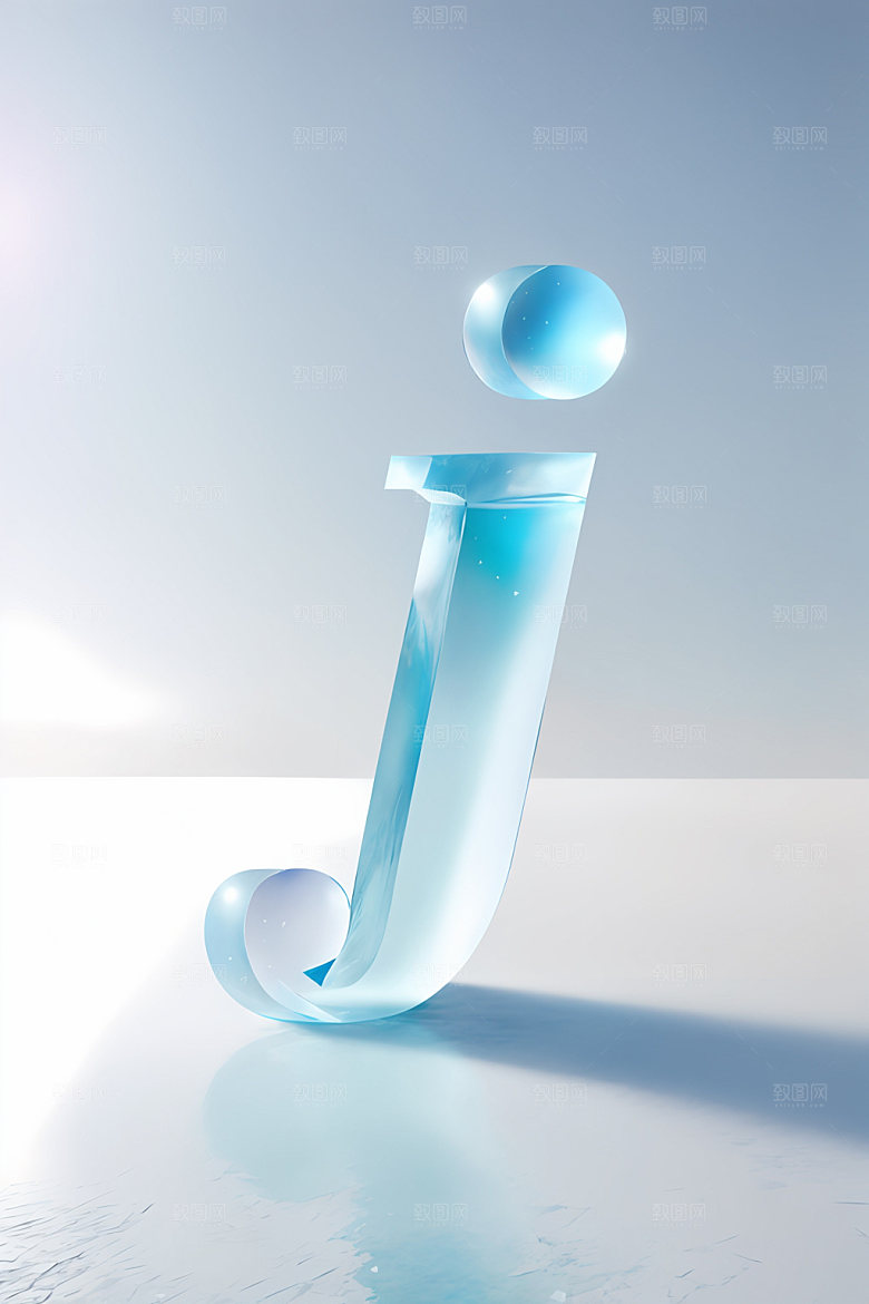 冰块字母晶莹剔透3D艺术字