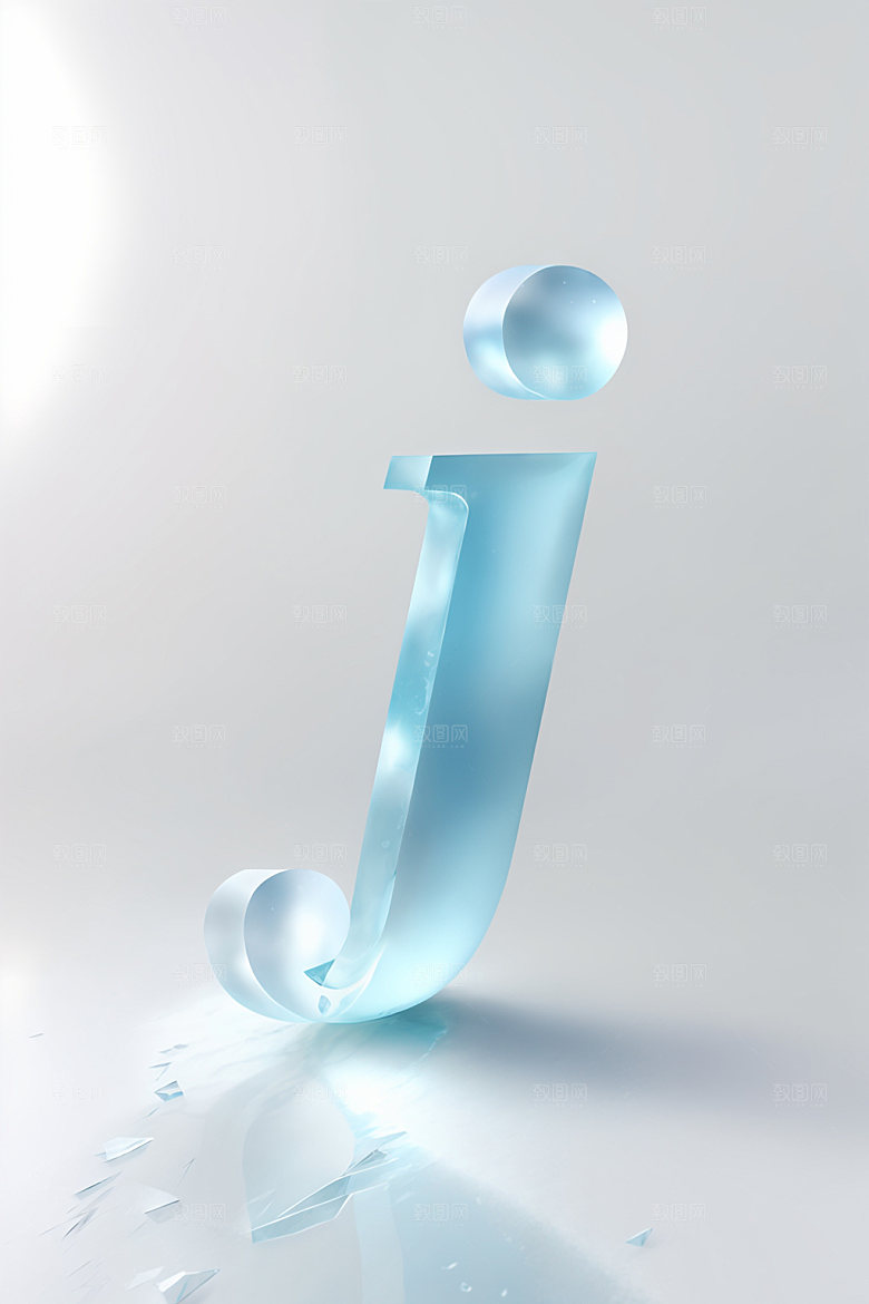 冰块字母清爽英文艺术字