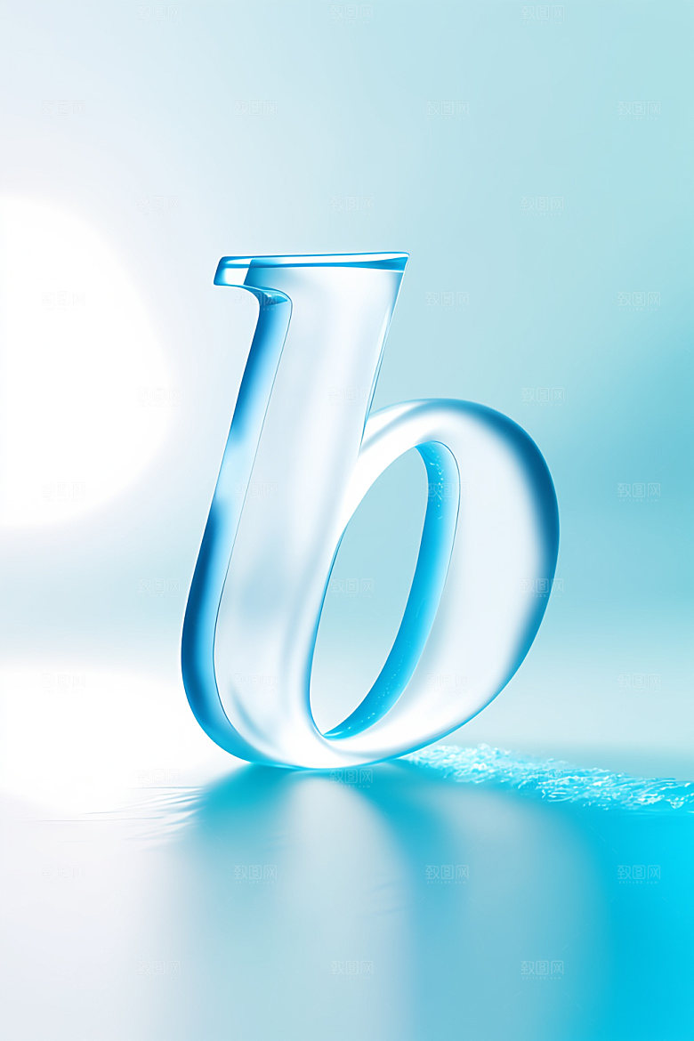 冰块字母通透清爽艺术字