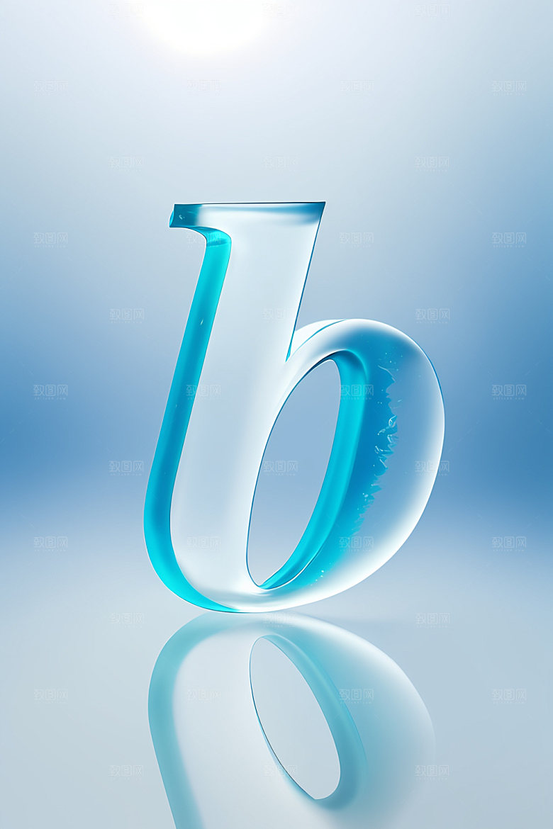 冰块字母通透立体艺术字