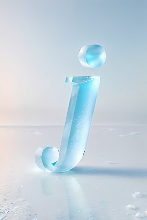 冰块字母创意透明艺术字