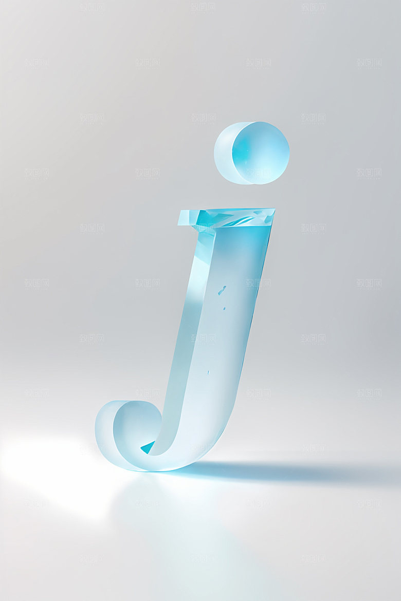 冰块字母立体质感艺术字