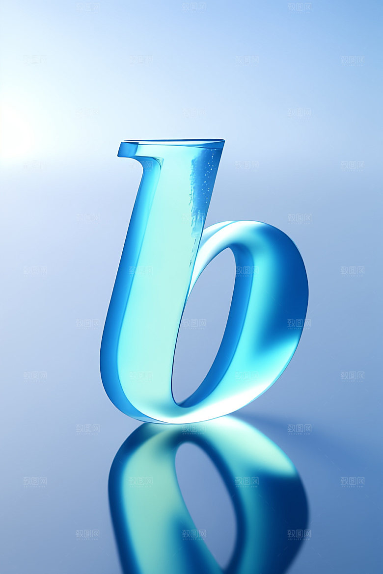 冰块字母透明清爽艺术字
