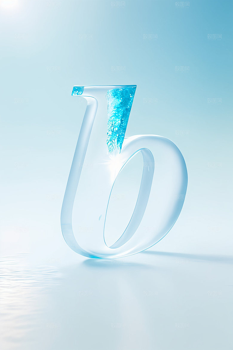冰块字母3D创意艺术字