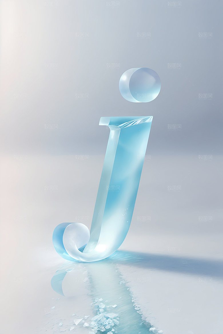 冰块字母3D通透艺术字