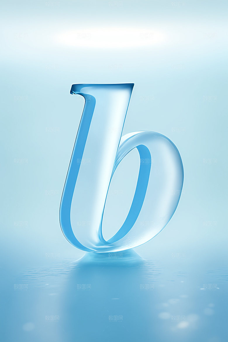 冰块字母3D玻璃艺术字