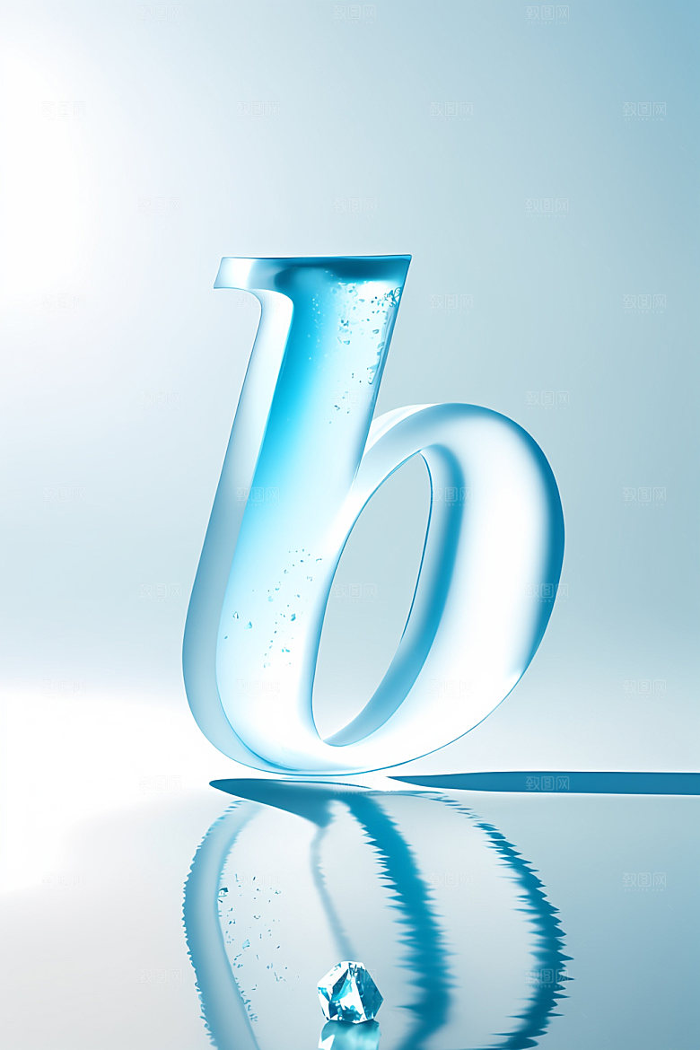 冰块字母透明通透艺术字