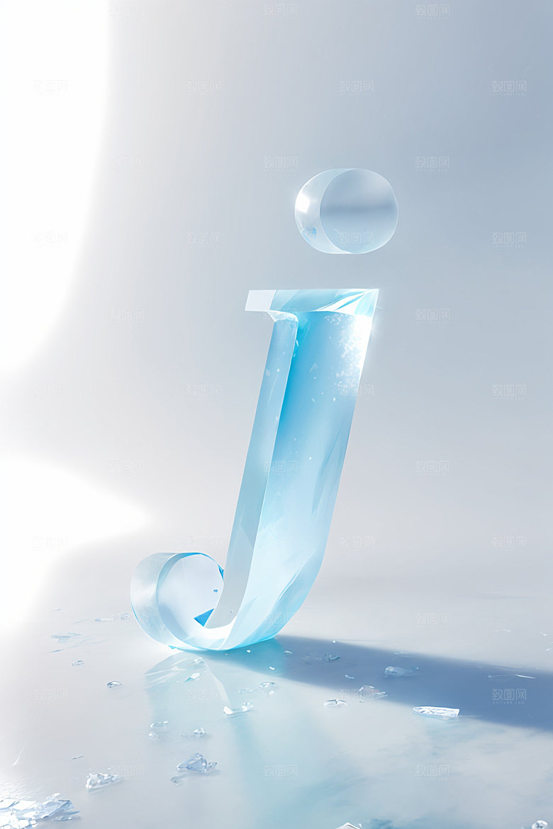 冰块字母通透透明艺术字