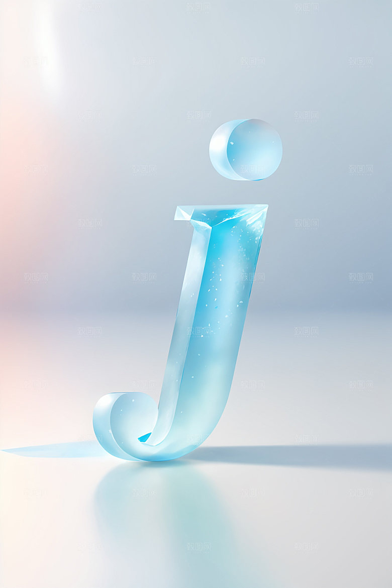 冰块字母通透透明艺术字