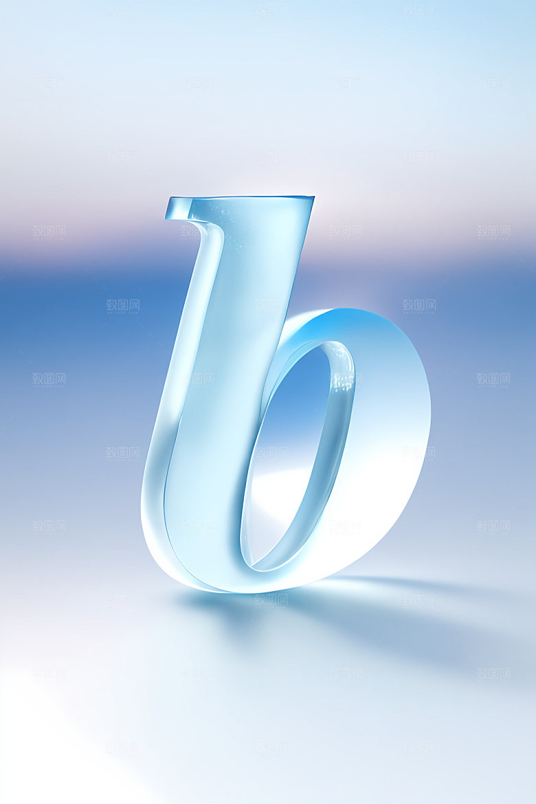 冰块字母创意通透艺术字