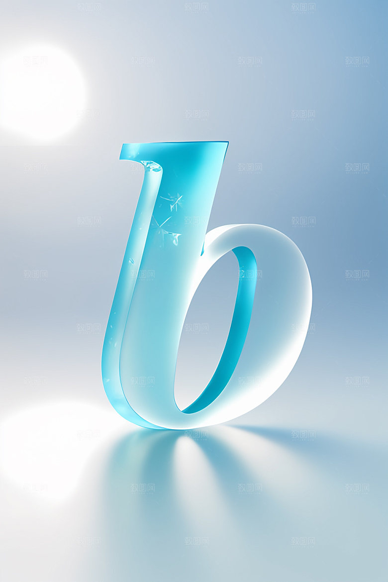 冰块字母3D创意艺术字