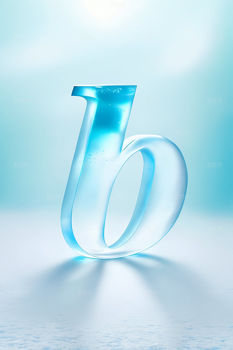 冰块字母通透立体艺术字