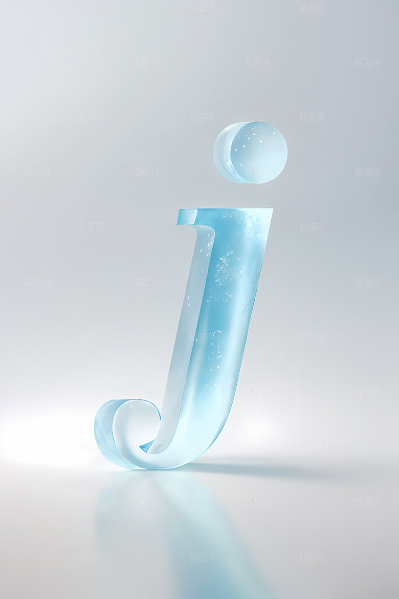 冰块字母3D质感艺术字