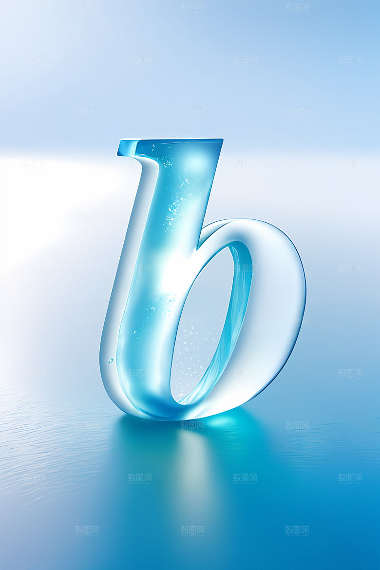 冰块字母通透3D艺术字