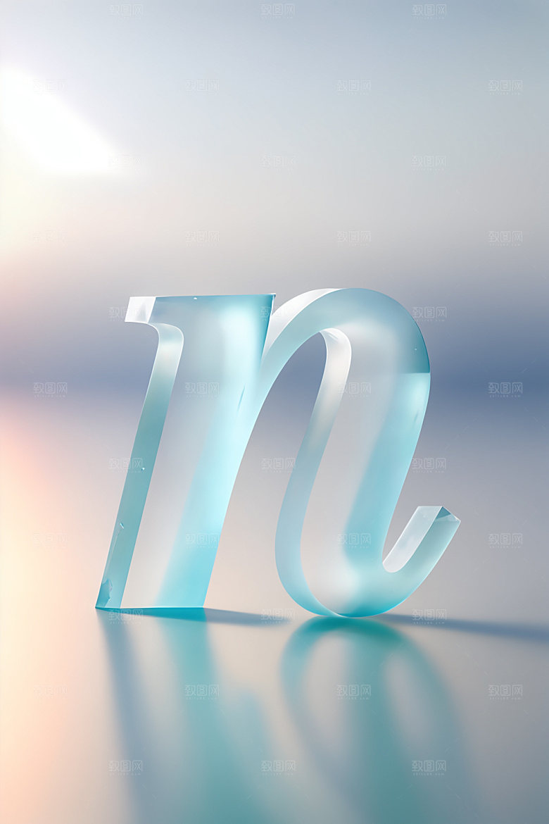 冰块字母晶莹剔透3D艺术字