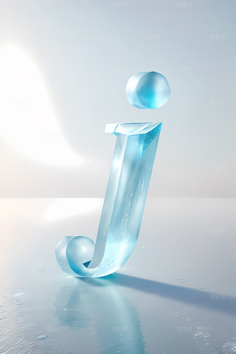 冰块字母透明3D艺术字