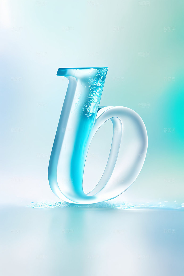 冰块字母玻璃创意艺术字