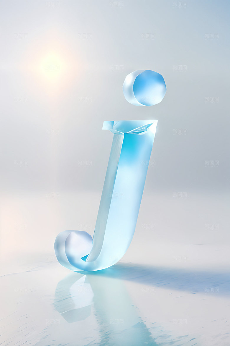 冰块字母通透质感艺术字