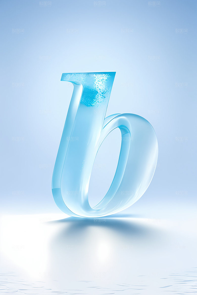 冰块字母英文透明艺术字