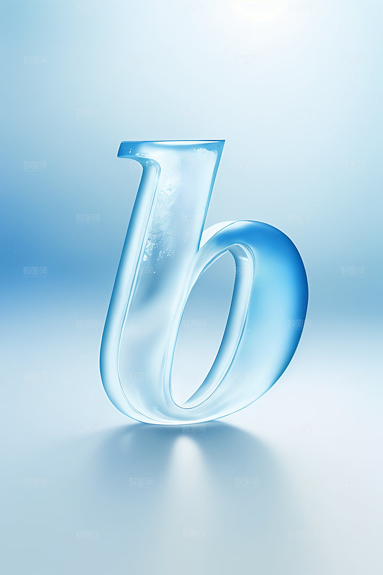 冰块字母清爽玻璃艺术字