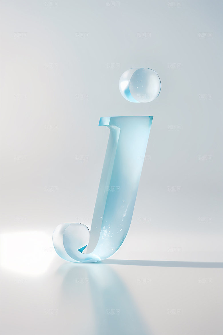 冰块字母晶莹剔透英文艺术字