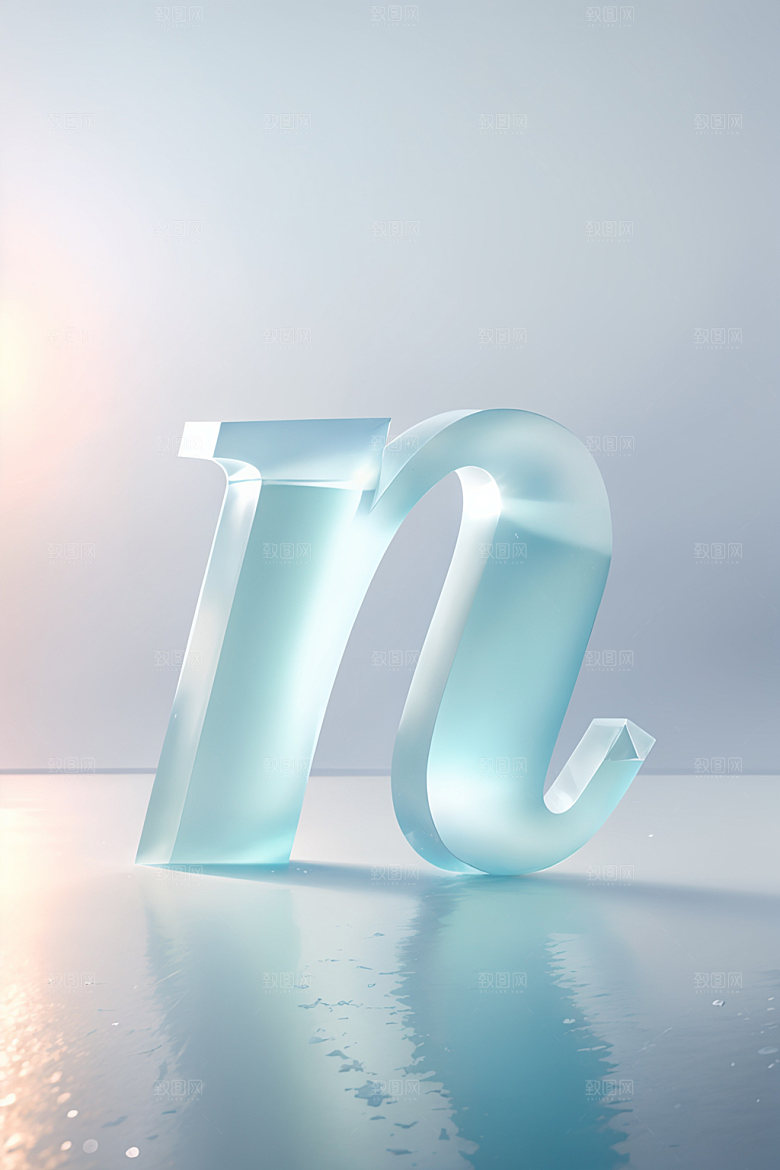 冰块字母立体3D艺术字