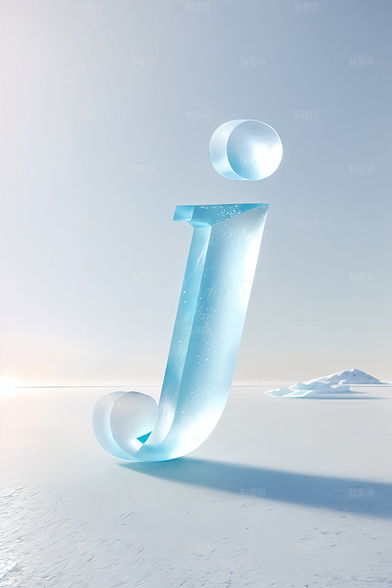 冰块字母创意3D艺术字