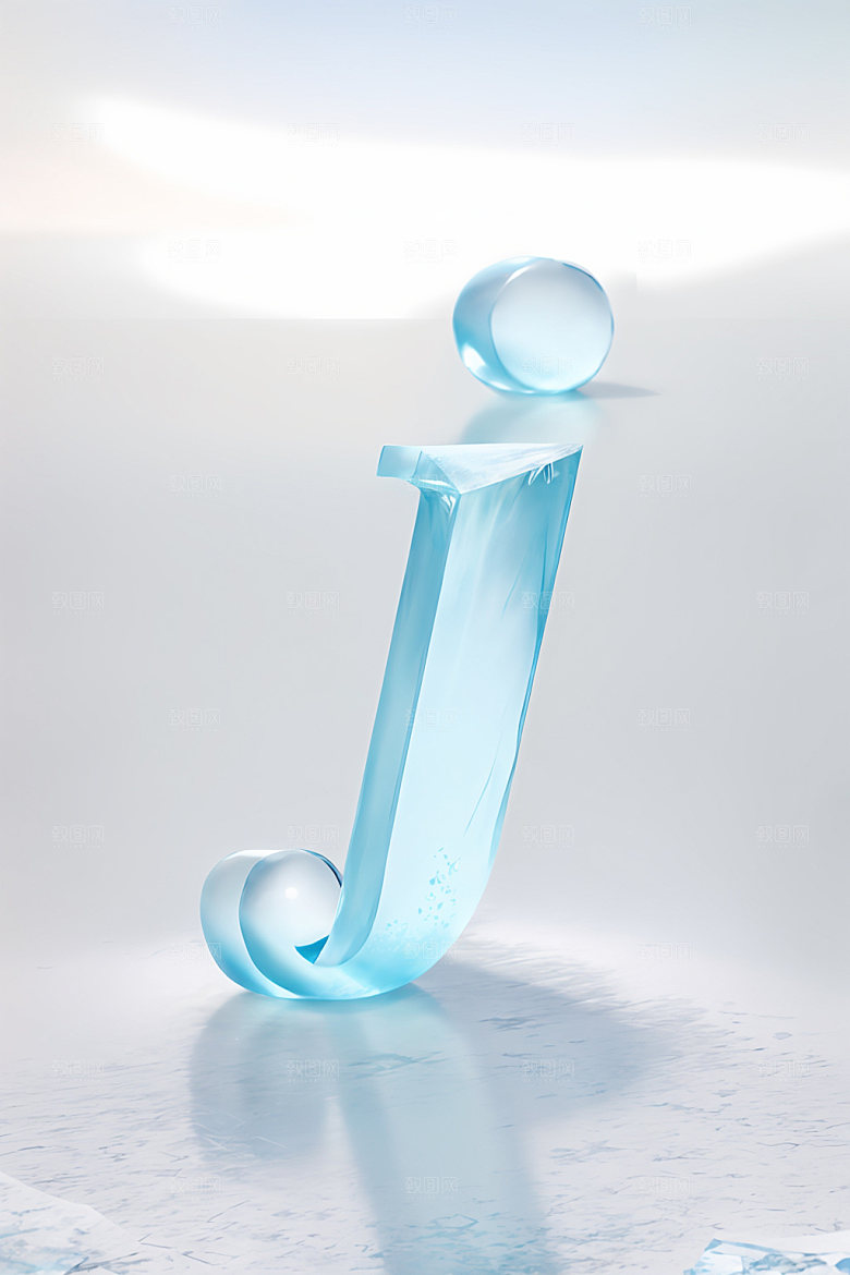 冰块字母立体晶莹剔透艺术字
